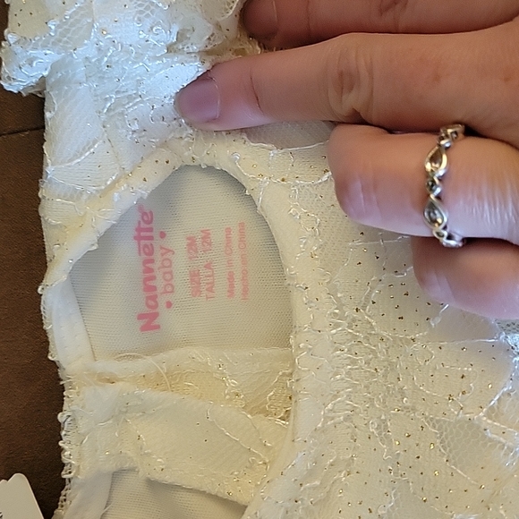 Nannette formal fancy rosette baby 12 month dress wedding baptism - Picture 5 of 9